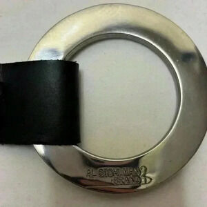 Al Stohlman 3" Stainless Steel COLLAR RING Tandy Leather Straps Black Belt 53”